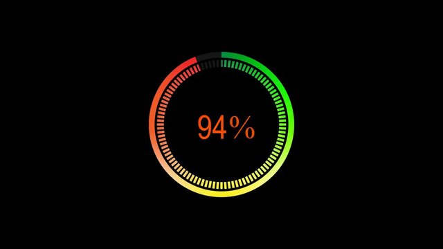  loading futuristic circle ring orb bar animation on black screen. Loading download 0-100% animation with optional luma matte. Alpha Luma Matte included. 4k video