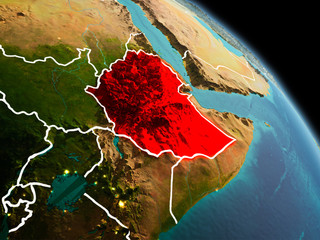Ethiopia in morning from orbit