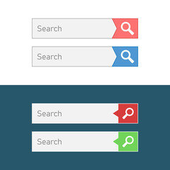 Search bar vector ui element icon in flat style. Search website form illustration field. Find search business concept.