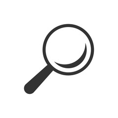 Magnifying glass vector icon in flat style. Search magnifier illustration on white isolated background. Find search business concept.