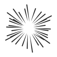 Vintage sunburst vector icon. Sun sketch burst doodle illustration. Hand drawn sunburst concept.