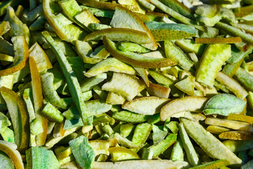 Green dry sliced pomelo fruit