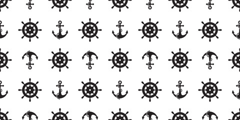anchor seamless pattern helm vector maritime nautical boat sea ocean isolated background wallpaper