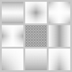 Black and white curved shape pattern background design set