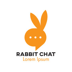 rabbit chat logo, message icon app, application brand