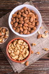 Variety of nuts in bowl