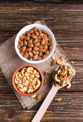 Variety of nuts in bowl