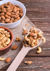 Fototapeta na wymiar Variety of nuts in bowl