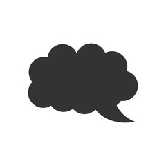 Blank empty speech bubble vector icon in flat style. Dialogue box on white isolated background. Speech message business concept.