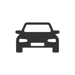 Car vector icon in flat style. Automobile vehicle illustration on white isolated background. Car sedan concept.