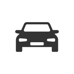 Car vector icon in flat style. Automobile vehicle illustration on white isolated background. Car sedan concept.