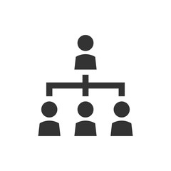 Corporate organization chart with business people vector icon in flat style. People cooperation illustration on white isolated background. Teamwork business concept.