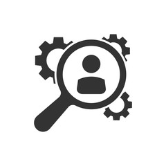 Human resources, recruitment, HR management vector icon in flat style. Business agreement illustration on white isolated background. Communication business concept.