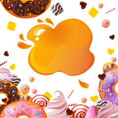 Abstract sweets banner. Sweets and candies template