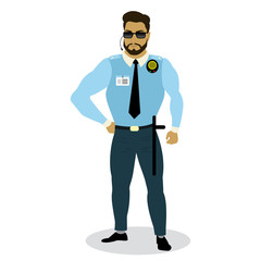 Security man,isolated on white background