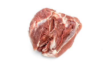 Raw meat on white background.