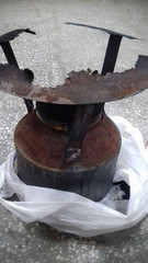 Element of the old burnt chimney