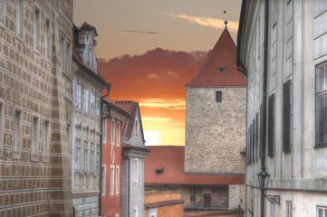 beautiful old streets of Prague.