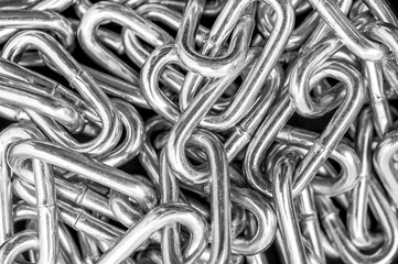 Metal chain as abstract background. Close up.