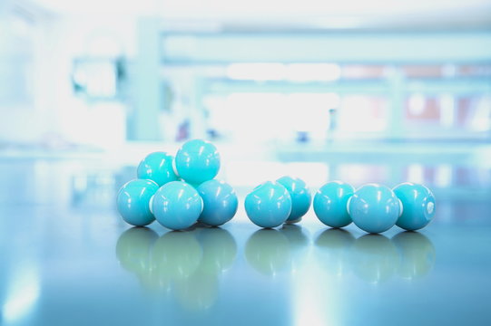 blue chemical structure in science laboratory