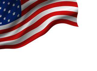 USA or America flag isolated on white background