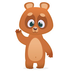 Cartoon baby bear. Vector illustration of a bear  character isolated on white background