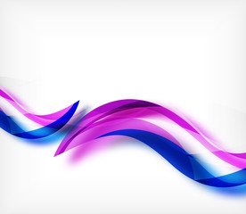 Vector colorful wavy stripe on white background with blurred effects. Vector digital techno abstract background