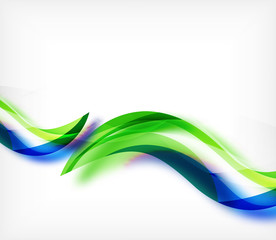 Vector colorful wavy stripe on white background with blurred effects. Vector digital techno abstract background