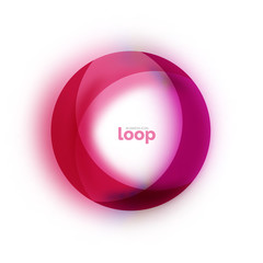 Loop circle business icon, created with glass transparent color shapes
