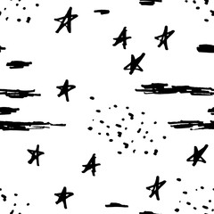 background with brush strokes and stars.