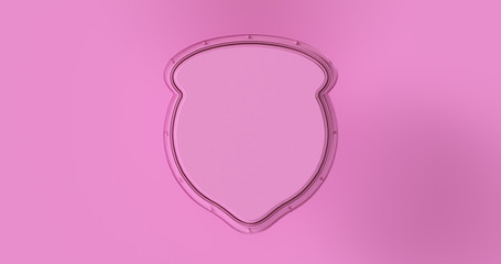 Pink Shield Badge 3d illustration
