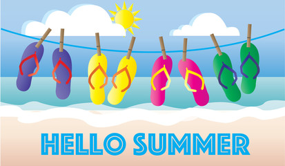 hello summer beach vacation header banner © popocorn8