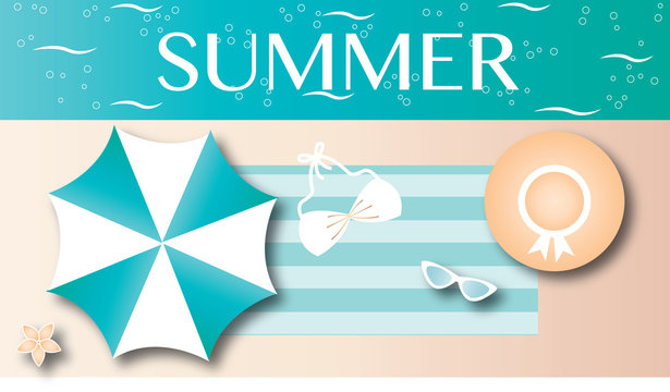summer beach vacation header or banner
