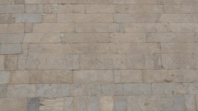 Inscription on a marble wall