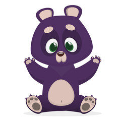  Himalayan bear cartoon giving a hug. Big collection of cartoon forest animals. Vector illustration for children book