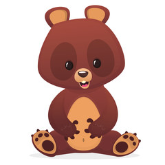 Cute cartoon bear. Vector illustration with simple gradients.