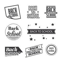 Set of lettering "Back to School", typography design elements  