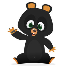 Cartoon happy Himalayan black bear. Big collection of cartoon forest animals. Vector illustration