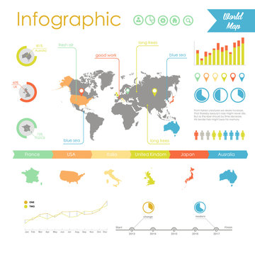 Vector set elements of infographics. 
