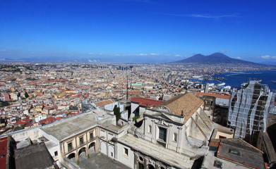 Fototapeta na wymiar Aerial view of Naples from Castle Sant`Elmo, Campania, Italy