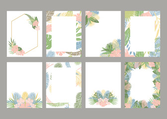  Templates with tropical leaves.