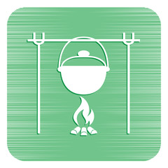 Fire and pot icon