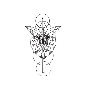geometric owl tattoo designs