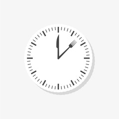 Time For Lunch sticker, simple vector icon