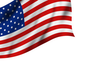 Fototapeta premium USA or American flag isolated on white background with copy space