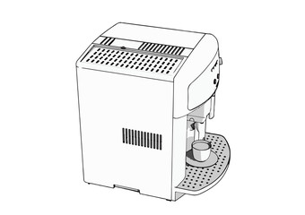 sketch of a coffee machine vector