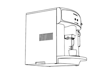 sketch of a coffee machine vector
