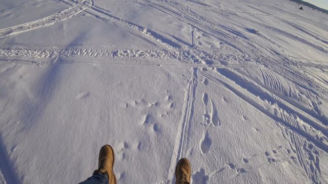 Peaceful landscape with parachuters