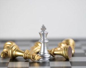 Obraz na płótnie Canvas King Blond Chess victory the game.