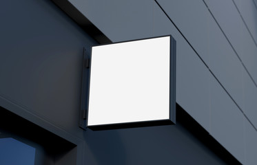 Blank, outdoor signage, signboard mockup, sign. 3d rendering